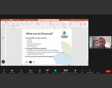 محاضرة بعنوان (SUNREF Palestine – a pathway to decarbonizing the Palestinian economy) 